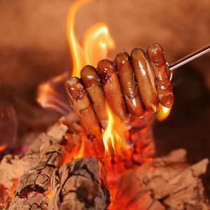 32\" Heavy Duty Hot Dog Roasting Sticks Long Smores Skewers for Fire Pit 6 Pack Marshmallows Skewers <b>Camping</b> Stoves Accessories - Product Image 2