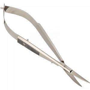 Tijeras Oftálmicas Noyes Micro Iris/Castroviejo de 4.5 Pulgadas, Curvas, Extra Afiladas, con Mecanismo de Resorte, Instrumentos Médicos Quirúrgicos, Microtijeras - Product Image 2