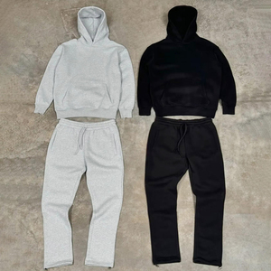 Sweat-shirt à capuche pour homme, couleur unie, poche, décontracté, tricoté, vêtements d'automne, 100% coton, coupe classique - Product Image 2