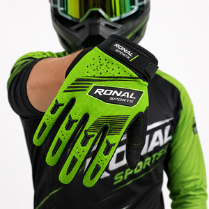 ถุงมือแข่งรถ RONAL SPORTS แบบเต็มนิ้ว ระบายอากาศได้ดี กันลื่น พร้อมตัวล็อคแบบหัวเข็มขัด ผลิตจากโพลีเอสเตอร์และผ้าฝ้าย สำหรับมอเตอร์ครอส - Product Image 3