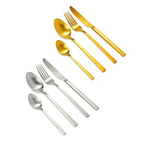 Juego de cubertería y tenedores de cucharas chapadas en oro, con mango de cerámica de color rosa, diseño para el hogar, Hotel y restaurante - Product Image 5