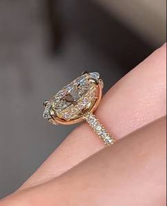 3 Carat Oval Cut Hidden Halo Moissanite Engagement <b>Ring</b> for Women | <b>Solitaire</b> Wedding <b>Ring</b> | Luxury Bridal Jewelry - Product Image 6