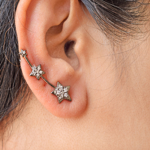 Pendientes de Plata de Ley 925 con Piedra de Ónix Negro 100% Natural, Última Tendencia en Joyería Fina de Plata de Ley 925 - Product Image 3