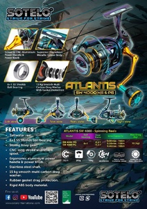 Sotelo Atlantis 5.2รอกตกปลาน้ำเค็มระดับพรีเมี่ยม: 1 6.2:1อัตราทดเกียร์15กก. ลากลูกปืน6 + 1SS สำหรับแม่น้ำ - Product Image 6