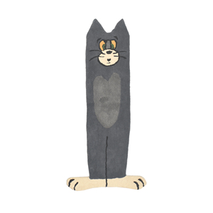 Alfombra de Lana Hecha a Mano con Diseño de Gato Alargado de Dibujos Animados, Alfombra Divertida con Forma de Animal para Habitación Infantil - Product Image 3