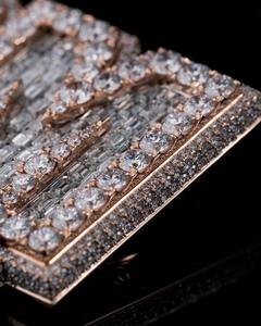 Pendentif en Moissanite Diamant Certifié IGI Coupe Brillante VVS Plaqué Or Rose Style Glacé RB Gems, Bijoux Fins en Or 14K - Product Image 2