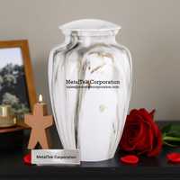 Urne funéraire de luxe en marbre texturé pour cendres humaines, grande urne de crémation, vase commémoratif personnalisé en marbre blanc, pot souvenir funéraire