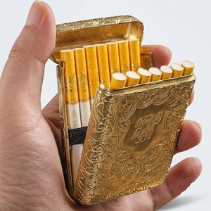Étui à cigarettes vintage en métal gaufré, boîte à cigares de poche en acier inoxydable, porte-cigares personnalisé, vente en gros, cadeaux pour hommes, meilleur prix - Product Image 6