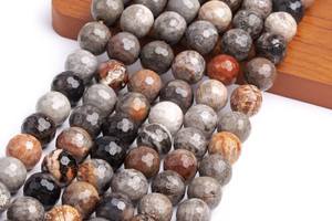 Cuentas sueltas redondas microfacetadas de jaspe coral multicolor natural para la fabricación de joyas, pulseras, collares y bricolaje. - Product Image 5