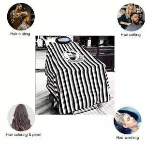 Capas de Barbería de Alta Calidad, Extra Largas, con Cierre Elástico, Diseño de Calavera con Impresión por Sublimación, para Uso en Salones de Belleza - Product Image 6