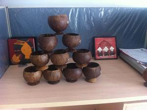 Bols de noix de coco vintage personnalisés tasses à cocktail jetables polies pour les fêtes à la plage et les vacances pour les desserts - Product Image 3