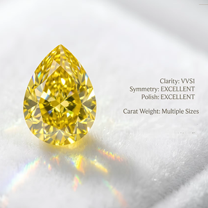 RCK Global 0.05-0.13ct Fancy Vivid Pear Cut Water <b>Drop</b> CVD Lab Grown Loose Diamond VVS VS Floral Cluster Jewelry - Product Image 5