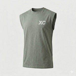 Camiseta sin Mangas de Algodón Grueso para Gimnasio con Logotipo Personalizado, Camiseta Deportiva Lisa con Logotipo Impreso OEM, Camiseta sin Mangas para Hombre de Talla Grande - Product Image 5