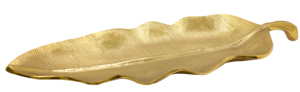 Élégante assiette de service en aluminium en forme de feuille, dorée brillante et argentée brillante, pour la cuisine et la table - Product Image 6