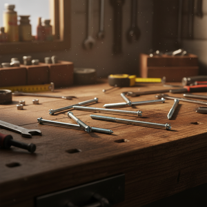 Tornillos para Madera PDC de Doble Rosca Métrica/Pulgada, Diámetro M6-M12, Cabeza Ranurada, Rosca Parcial, Clase 4.8 6.8, Acero al Carbono Zincado DIN - Product Image 1