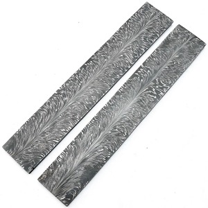 Cuchillo con mango de acero inoxidable, hoja de acero de Damasco con patrón de plumas, billete forjado a mano de primera calidad, hoja de metal de alto contenido de carbono - Product Image 3