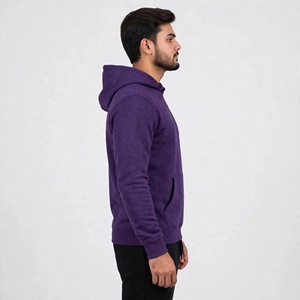 High Quality for <b>Hooded</b> <b>Fleece</b> Hoodies Regular Fit Solid Color Casual Pullover Front Pocket 100% Cotton Winter Wear Unisex - Product Image 1