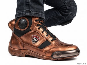 Copper Metallic High Top Lace Up Boots PU Leather Durable All Seasons Casual Wear - Product Image 3