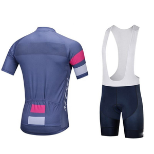 Ensemble de cyclisme pour hommes, maillot rouge et noir à manches courtes avec short à bretelles blanc, séchage rapide, en spandex et polyester imprimé - Product Image 4