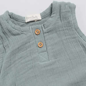 Mameluco de bebé de muselina de viscosa de bambú teñido personalizado Unisex de la mejor calidad, ropa lavada más suave - Product Image 2