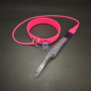 Pince à cils multicolores avec bracelet flexible pour maintenir les pinces à cils, pointes de précision en acier inoxydable - Product Image 3