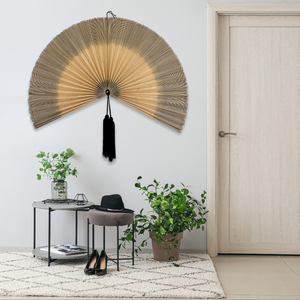 Abanico de Pared Boho Blanco y Negro, Decoración Natural, Abanico de Bambú a Precio Económico, Envío Gratuito a Todo el Mundo, Abanico de Pared de Bambú Hecho en Vietnam - Product Image 4