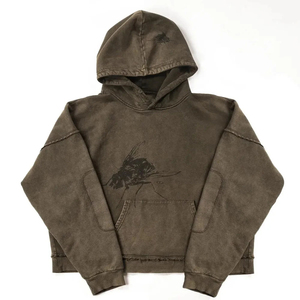 Custom 100% Cotton Men's Plus Size Heavyweight Drop Shoulder Hoodies Acid Washed Sun Faded <b>Vintage</b> Washing Hooded <b>Sweatshirt</b> - Product Image 3