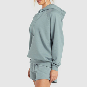 Conjuntos de Sudadera con Capucha y Pantalones Cortos para Mujer, Color Sólido, Diseño Nuevo 2025, Cómodos, 100% Algodón, Impermeables, Resistentes al Viento, Transpirables, para Verano, Venta al Por Mayor - Product Image 4