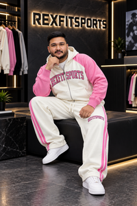 Conjunto de chándal personalizado para hombre con estampado serigrafiado, sudadera con capucha y cremallera, pantalones deportivos, conjunto de dos piezas de ropa deportiva de estilo urbano, logotipo personalizado - Product Image 1