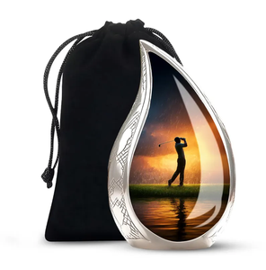 Human <b>Ashes</b> Cremation Urn Wooden Memorial Urn Personalized <b>Keepsake</b> Vase with Drawstring Pouch - Product Image 4