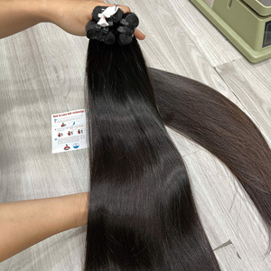PRODUIT PHARE Extensions de cheveux naturels noirs lisses en trame, cheveux humains vietnamiens de haute qualité, prêts à être expédiés, non traités, sans nœuds - Product Image 3