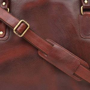 Sac de voyage en cuir véritable de luxe, couleur unie, durable - Product Image 3