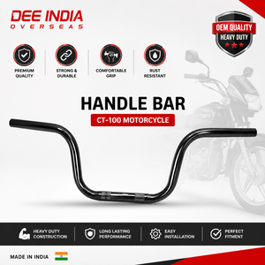 Guidon de moto de qualité OEM pour Bajaj CT100, guidon en acier robuste, finition noire, pièce de rechange - Product Image 2