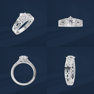 Anillo de Compromiso de Diamante Cultivado en Laboratorio con Corte Brillante Redondo para Mujer DIFF LR-0097, Platino, Certificado IGI, Estilo de Lujo - Product Image 6