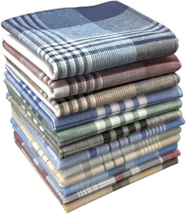 Mouchoirs en coton à motif écossais carré, style décontracté, durables, utilisables en toutes saisons - Product Image 1