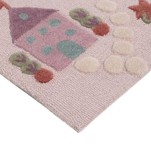 Tapis en laine de Nouvelle-Zélande tufté à la main, motif floral coloré, tapis doux fait main pour chambre d'enfant, crèche et salle de jeux - Product Image 5