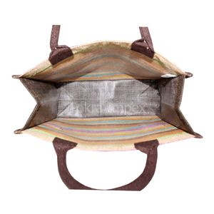 Sac fourre-tout en jute laminé réutilisable, plusieurs couleurs, faible MOQ, en stock, nouveau design, haute qualité, pour le shopping et la plage – Offre Spéciale - Product Image 6