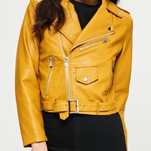 New Trendy Women's New Skin Cropped <b>Leather</b> <b>Jacket</b> High Quality Fashionable Layering Piece with Rivet Decoration <b>Jacket</b> - Product Image 6