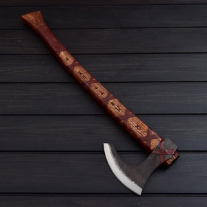 Hache à manche en bois LEGACY BLADES en acier au carbone robuste, hache tomahawk faite à la main, gravure personnalisée, outil d'extérieur, fournisseur - Product Image 3