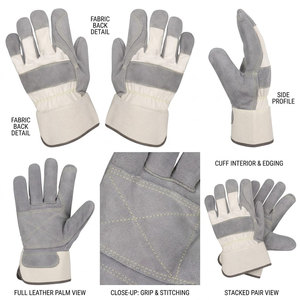 Guantes de Trabajo Reforzados de Cuero Vacuno, Resistentes al Calor, con Puño de Seguridad, 11 oz, Industriales, de Construcción, Reflectantes, de Protección Personal - Product Image 2