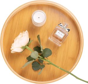 Handmade <b>Wooden</b> <b>Round</b> Serving Tray Natural Mango Wood Decorative Platter for Kitchen Dining and Coffee Table - Product Image 4
