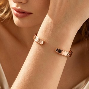 Handmade Solid Pure Copper Cuff Bangle <b>Bracelet</b> High Polished Domed Metal Copper Craft Healing Luxury Jewelry For Men Women OEM. - Product Image 4