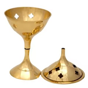 Wooden Handle Simple Design Brass Incense <b>Burner</b> With Star Cutouts Religious Aromatic Diffuser All-Season Use Incense <b>Burner</b> - Product Image 2