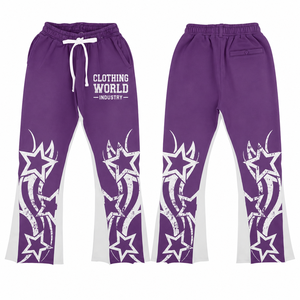 Customized Track Joggers Flared Pant Baggy High Quality <b>Wind</b> <b>Breaker</b> Distressed Wide Legs cotton/fleece men's pants washed - Product Image 1