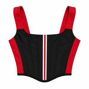 Top Corsé de Carreras Personalizado para Mujer, Top Corto Estilo Bustier para Deportes de Motor, Chaleco Corsé Sin Mangas con Varillas y Parches Bordados, Venta al por Mayor - Product Image 2