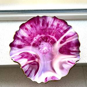 Petit bol violet fait main en résine époxy, design géode, bol de service, cadeau de déménagement, décoration intérieure - Product Image 4