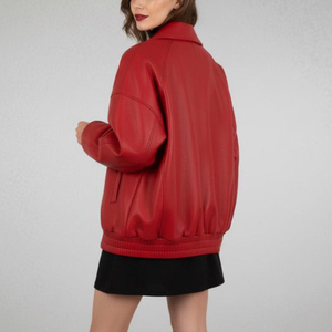 Veste d'extérieur en cuir souple pour femmes, vêtements d'hiver chauds, coupe tendance pour les tenues de tous les jours - Product Image 5