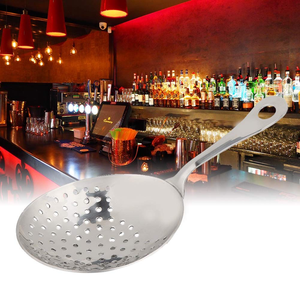 Colador Julep Clásico Ecológico de Acero Inoxidable Plateado, Utensilios de Bar con Acabado Espejo, Cuchara Filtradora de 30mL, Corto - Product Image 5