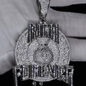 <b>Iced</b> <b>Out</b> Moissanite Custom Name Charm Letter Pendant Rhodium Plated 925 Silver Hiphop Style <b>Chain</b> for Party - Product Image 2