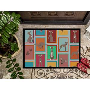 Paillasson lévrier italien pour intérieur et extérieur Paillasson antidérapant 24H X 36W Paillasson avant lavable pour entrée Couleur fauve - Product Image 3